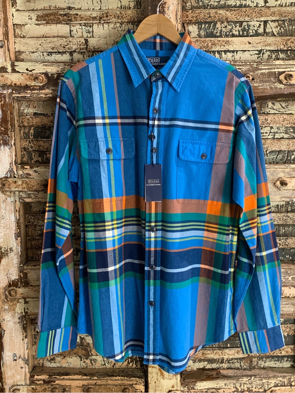 NWT Polo Ralph Lauren Holi Sun Valley Plaid Flannel Work Shirt, Classic Fit, M